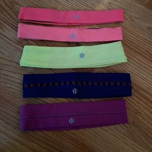 5 Lululemon headbands multiple colors one size
